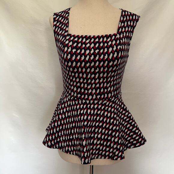 Eri Ali Effie Peplum Knit Womens Top Sz XS Retro Mod Cottagecore Anthropologie - Picture 14 of 14